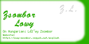 zsombor lowy business card